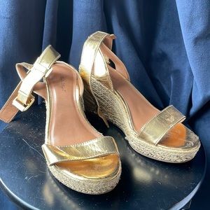 Lilly Pulitzer gold espadrilles